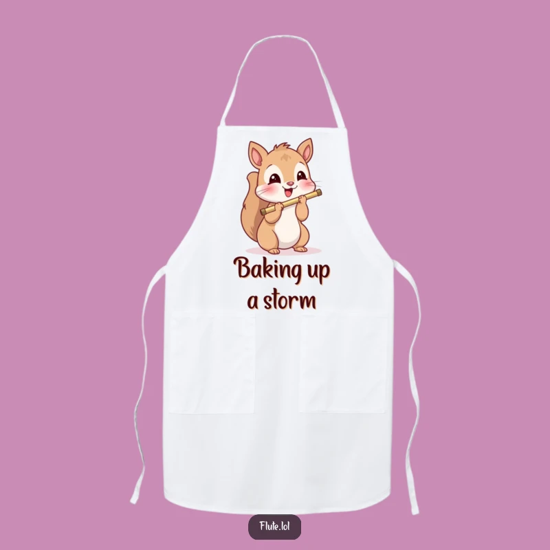 Funny Squirrel Flute Apron: Cook with a Playful Tune!