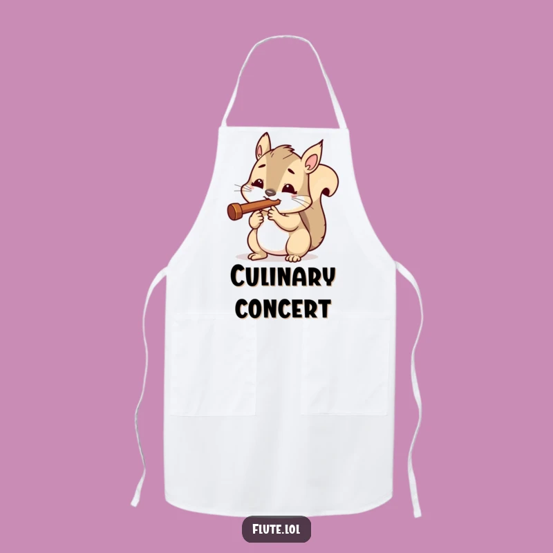 Funny Determined Squirrel Flute Apron: Cook with Concentration, a Hilarious Funny Gift for Chefs