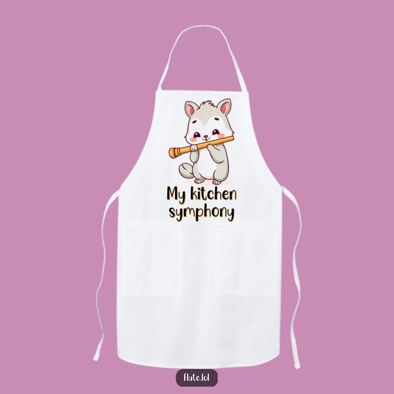 Funny Cheerful Flute Player Apron: Cook with Musical Joy and Fun
