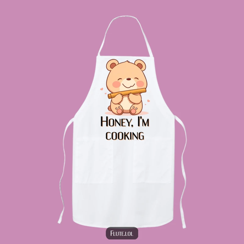 Funny Bear Flute Apron: Cook with a Happy Tune!