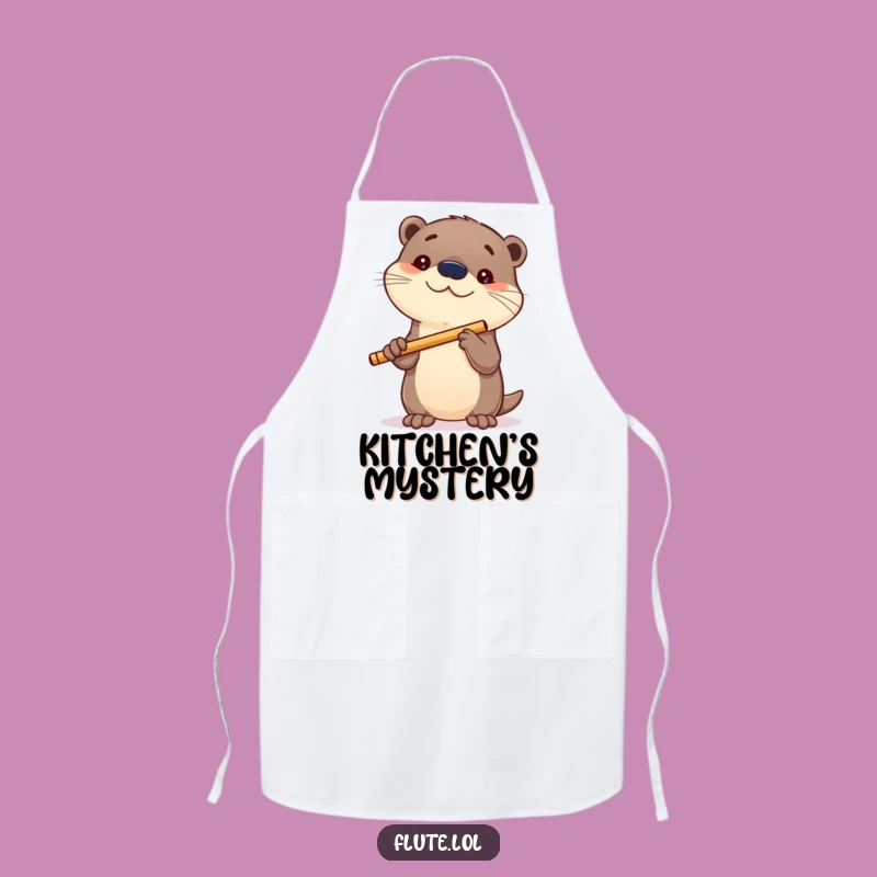 Funny Curious Otter Flute Apron: Cook with Curiosity, a Whimsical Funny Gift
