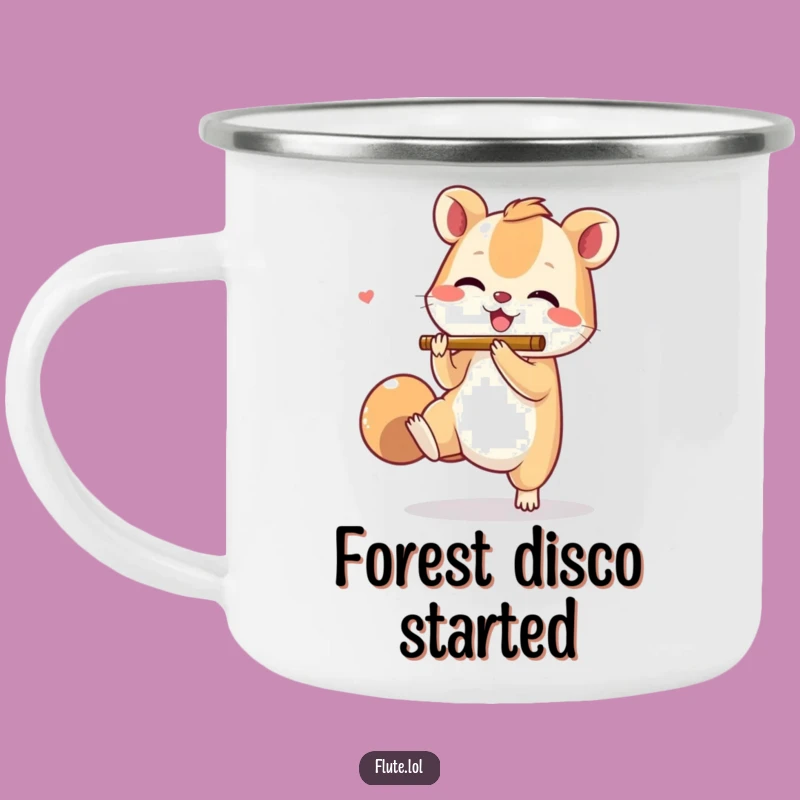 Funny Tapping Flute Dancer Camping Mug: Adventure with Rhythmic Fun