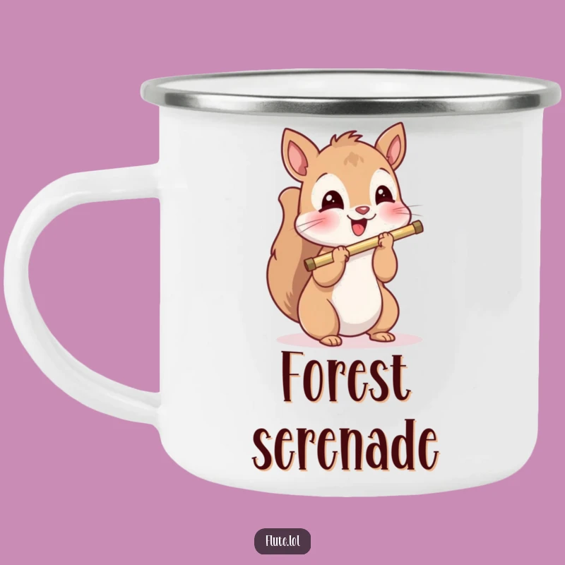 Funny Squirrel Flute Camping Mug: Sip Your Coffee to a Playful Song!