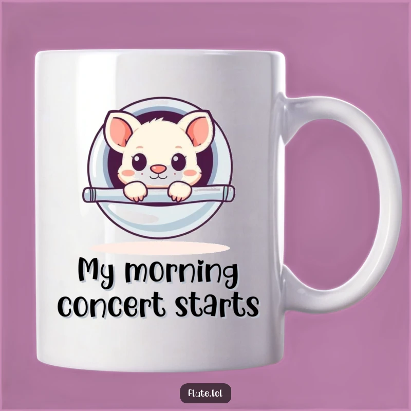 Funny Flute Peekaboo Mug: Adorable Animal Surprise Gift for Musicians!