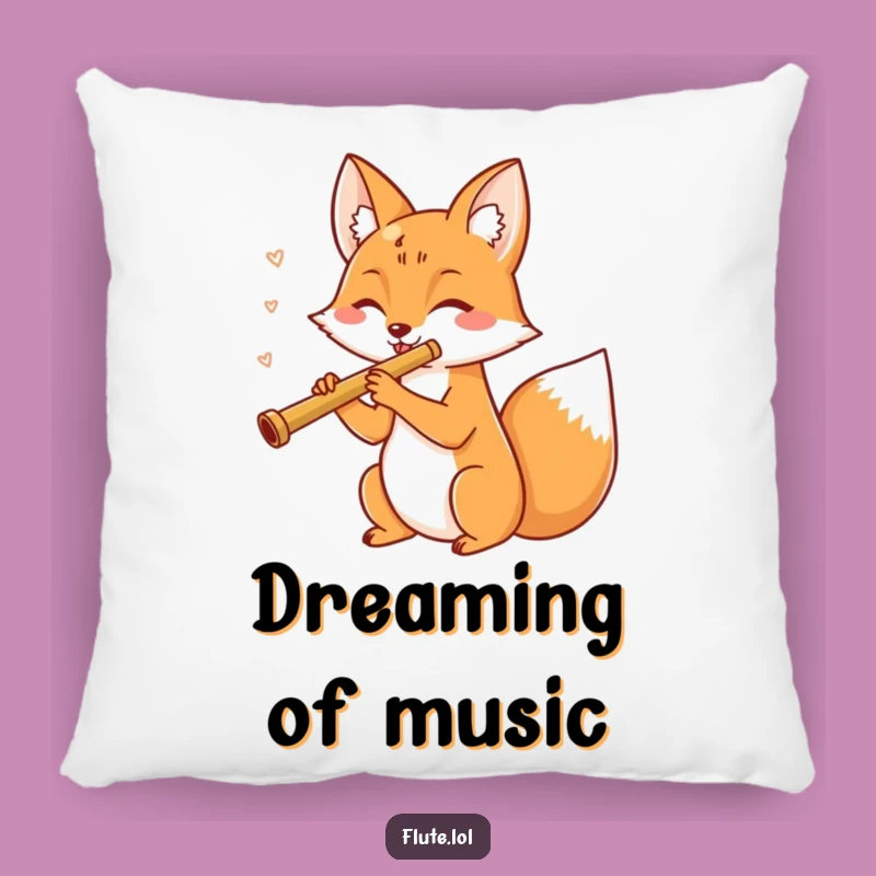 Funny Fox Flute Pillow: Snuggle Up with Musical Merriment!