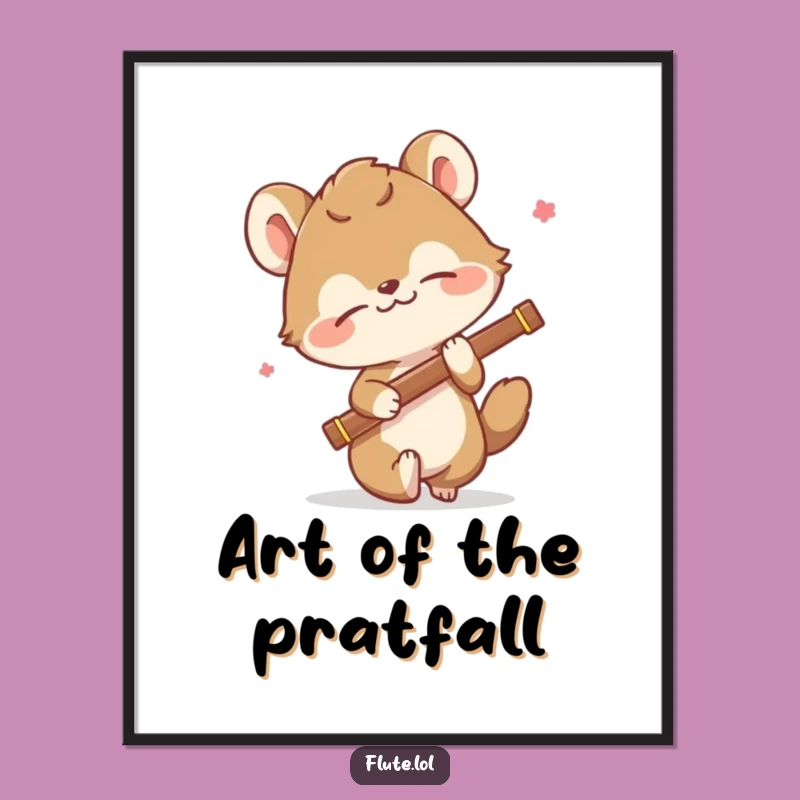 Funny Tripping Flute Player Digital Art: Instant Comedic Mishaps for Walls