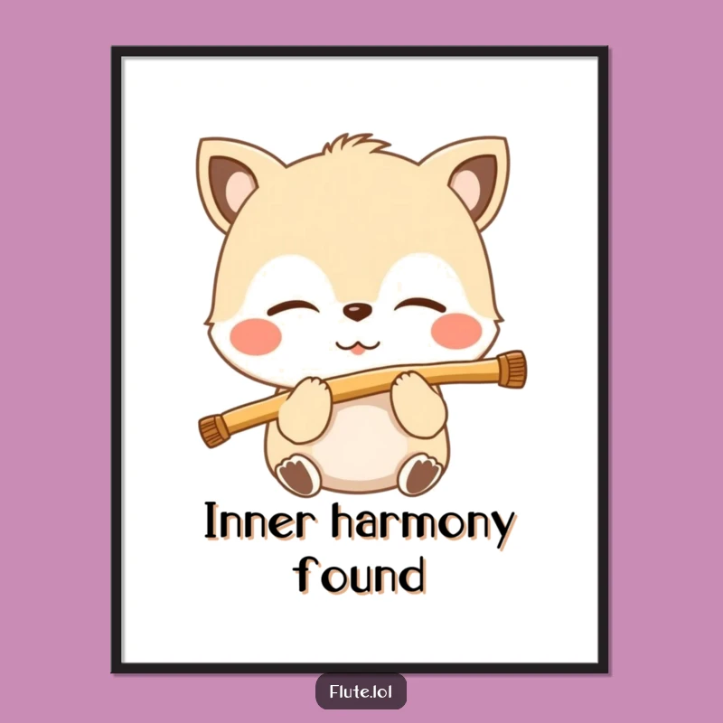 Funny Blissful Flute Breath Digital Art: Instant Musical Peace for Walls