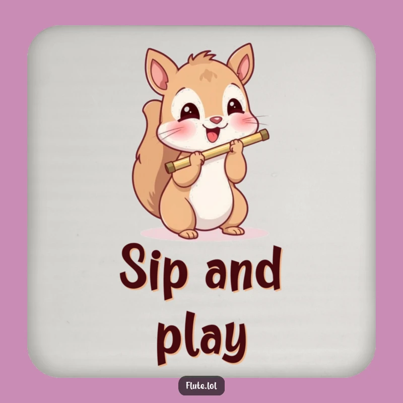 Funny Squirrel Flute Coaster: Protect Surfaces with Musical Delight!
