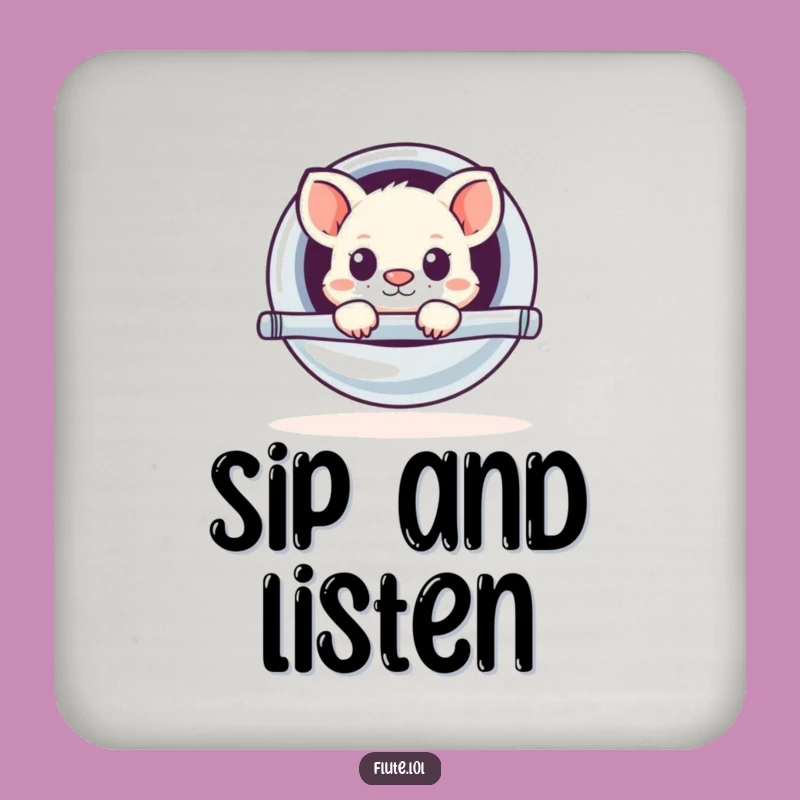 Funny Flute Peekaboo Coaster Set: Protect Surfaces with Musical Humor