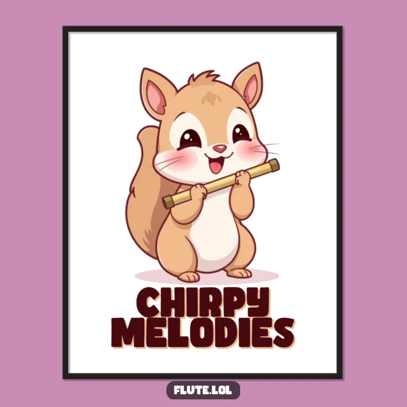 Funny Squirrel Flute Poster: Add Delightful Music to Your Walls!