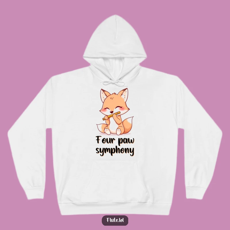 Funny Happy Fox Flute Hoodie: Cozy Tunes for Festive Fun, a Perfect Funny Gift
