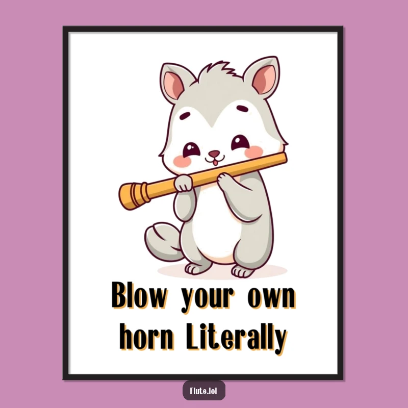 Free Printable Cheerful Flute Animal Wall Art - Musical Decor Downloadable