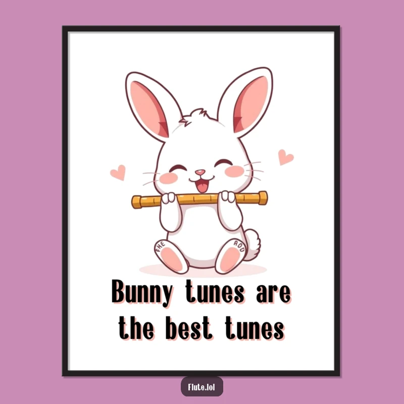 Funny Free Printable Wall Art: Joyful Rabbit Plays Music For Happy Vibes