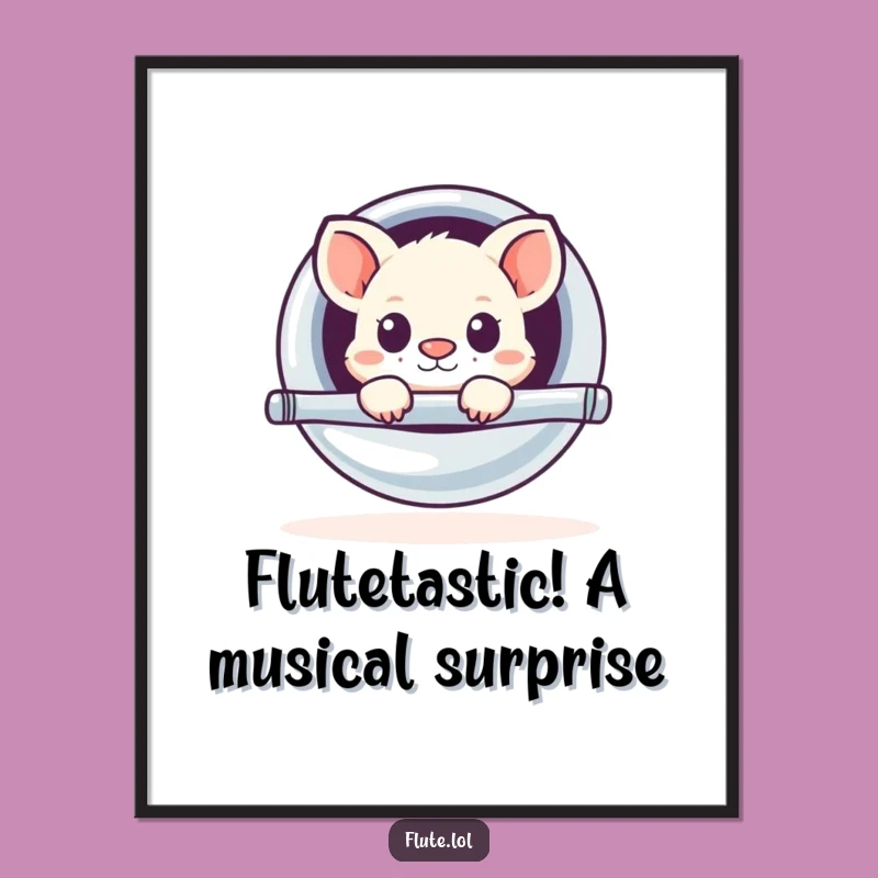 Free Printable Funny Animal Wall Art - Shiny Flute Peek-a-Boo Downloadable Decor