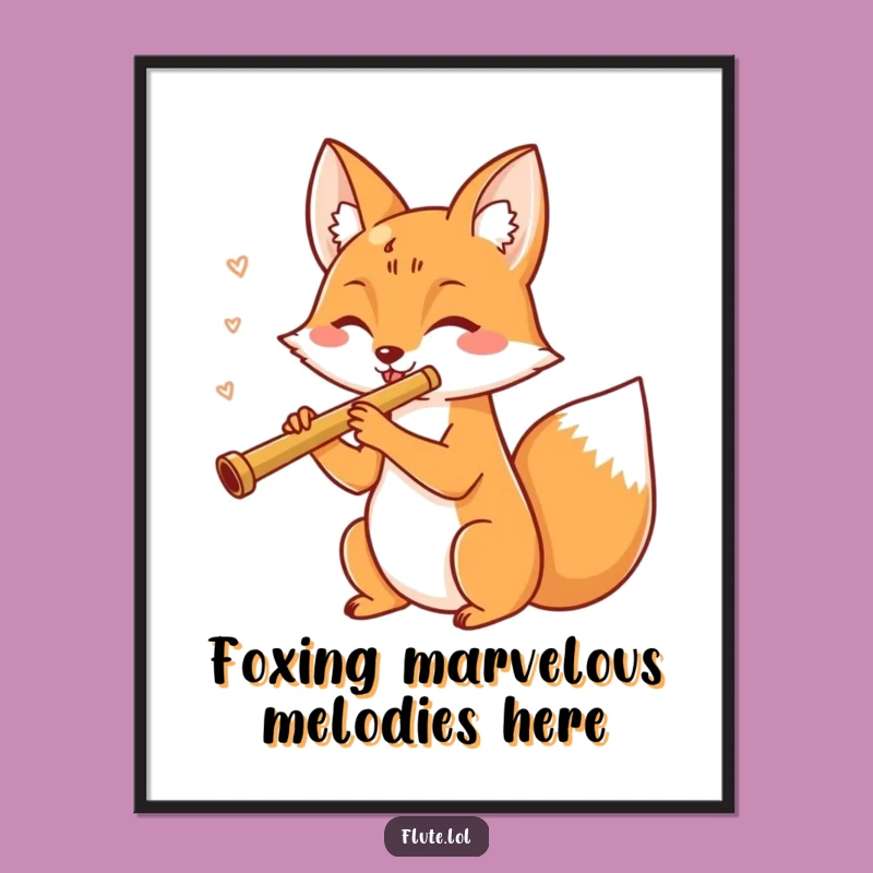 Funny Free Printable Wall Art: Cheerful Fox Plays Music For A Happy Home
