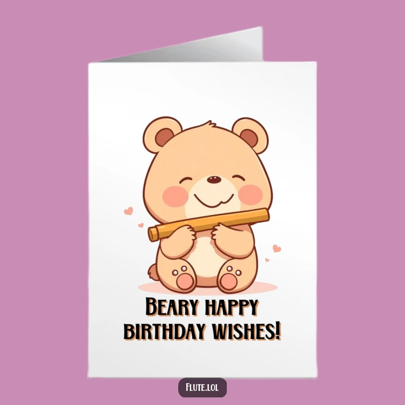 Free Printable Birthday Card: Happy Bear Plays A Tune For A Joyful Birthday