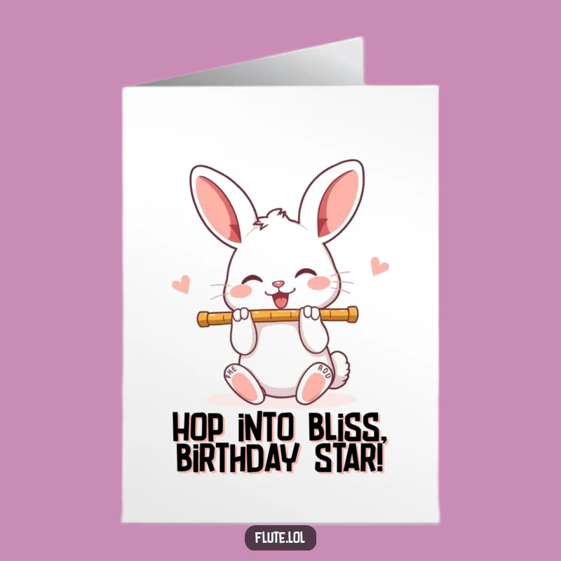 Free Printable Birthday Card: Joyful Rabbit Plays Happy Tune For A Musical Celebration