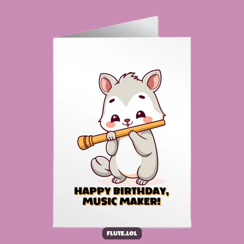 Free Printable Cheerful Flute Animal Birthday Card - Happy Downloadable Gift