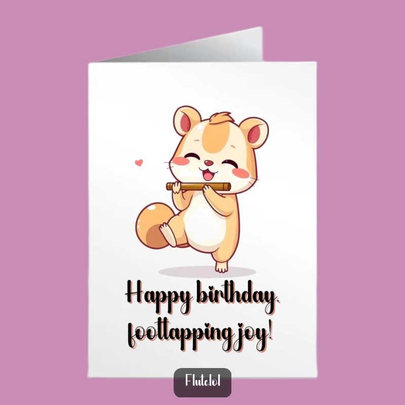 Free Printable Joyful Tap Animal Birthday Card - Mime Flute Fun