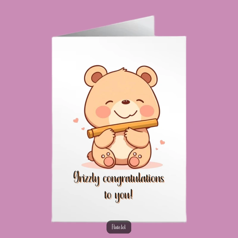 Free Printable Congrats Card: Bear Celebrates Success With A Happy Melody