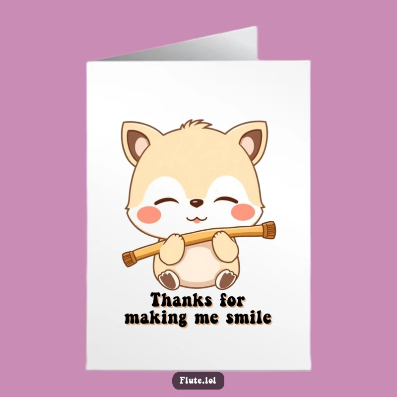 Free Printable Blissful Flute Animal Thank You Card - Peaceful Thanks