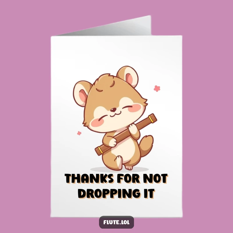 Free Printable Funny Tripping Animal Thank You Card - Flute Oopsie