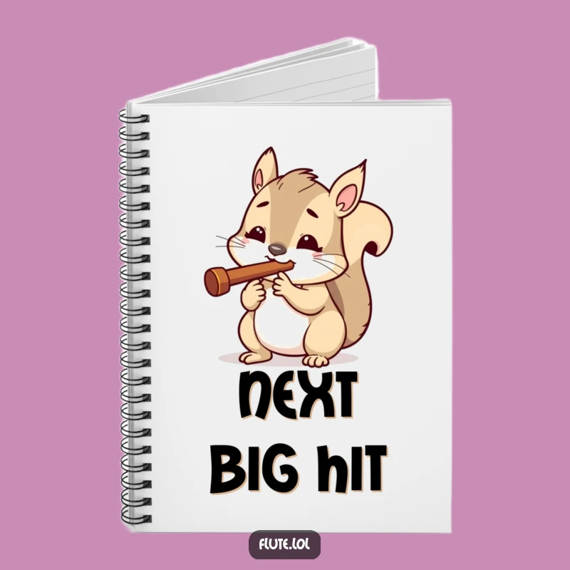 Funny Determined Squirrel Flute Notebook: Jot Down Focused Ideas, a Perfect Funny Gift