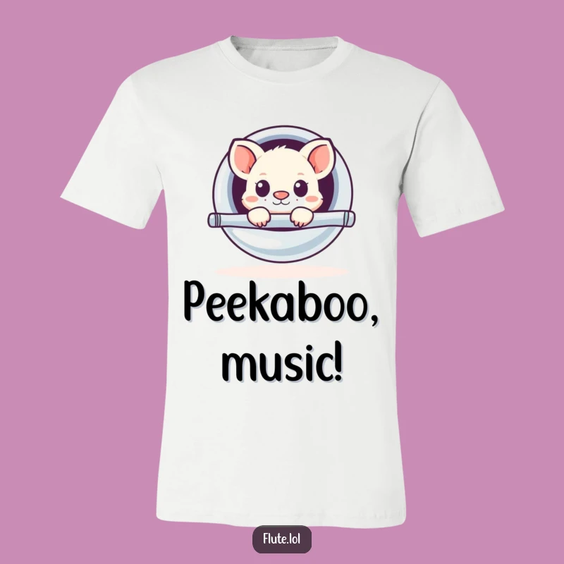 Funny Peekaboo Flute Animal T-Shirt: Hilarious Musician Apparel Gift