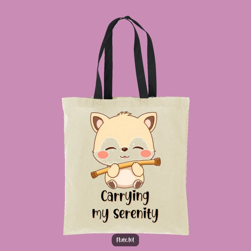 Funny Blissful Flute Breath Tote Bag: Carry Your Calm & Music